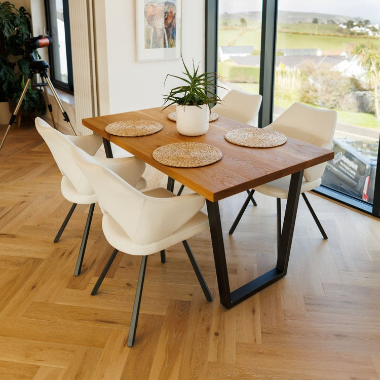 Rustic Solid Oak Dining table set - masterplankuk shop