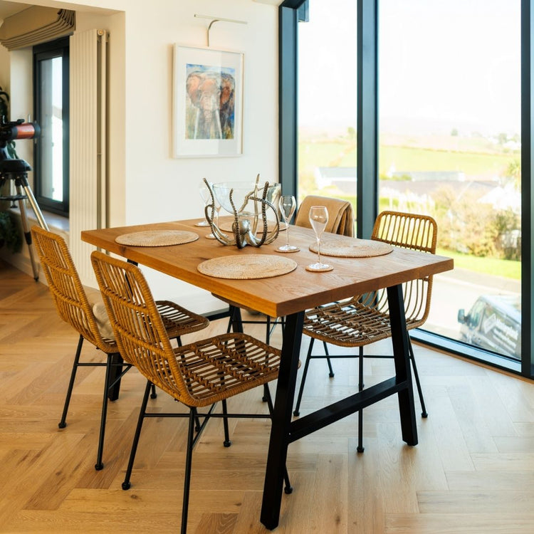 Rustic Solid Oak Dining table set - masterplankuk shop