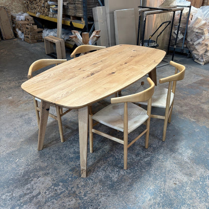 Ex Demo - Solid Oak Danish Oval - 180cm x 90cm wide - Stained in Bourbon