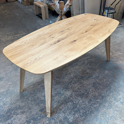 Ex Demo - Solid Oak Danish Oval - 180cm x 90cm wide - Stained in Bourbon