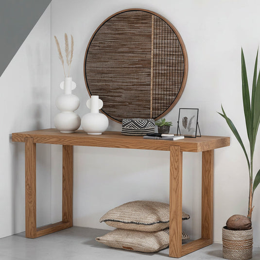 Burnan Solid Oak Console table - Oak Box legs – Masterplank UK