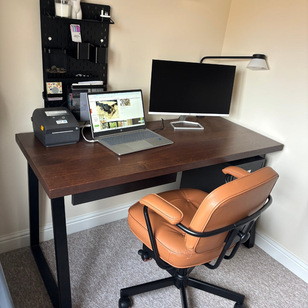 Solid Oak Office Desk - Customisable Length and Legs