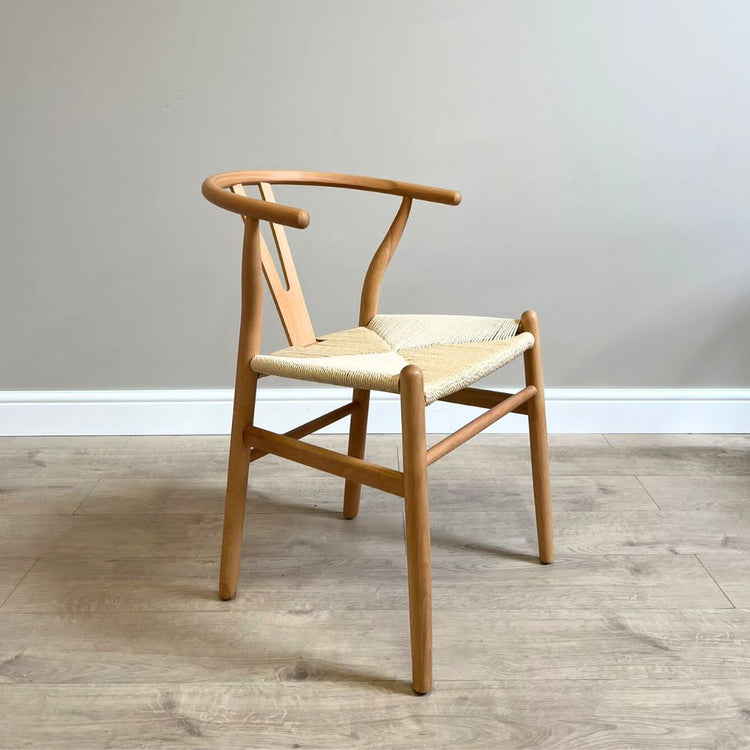 Wishbone Hans wegner style Dining chair - Wooden frame Chairs Masterplank UK Natural wood  