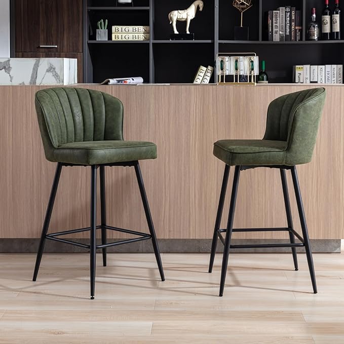 Quilted PU Leather Bar stools - Set of Two