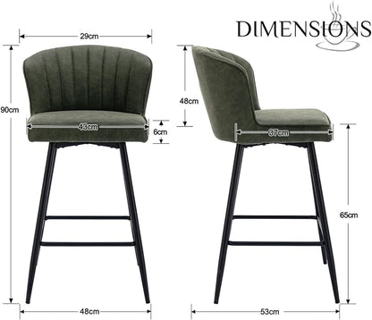 Quilted PU Leather Bar stools - Set of Two