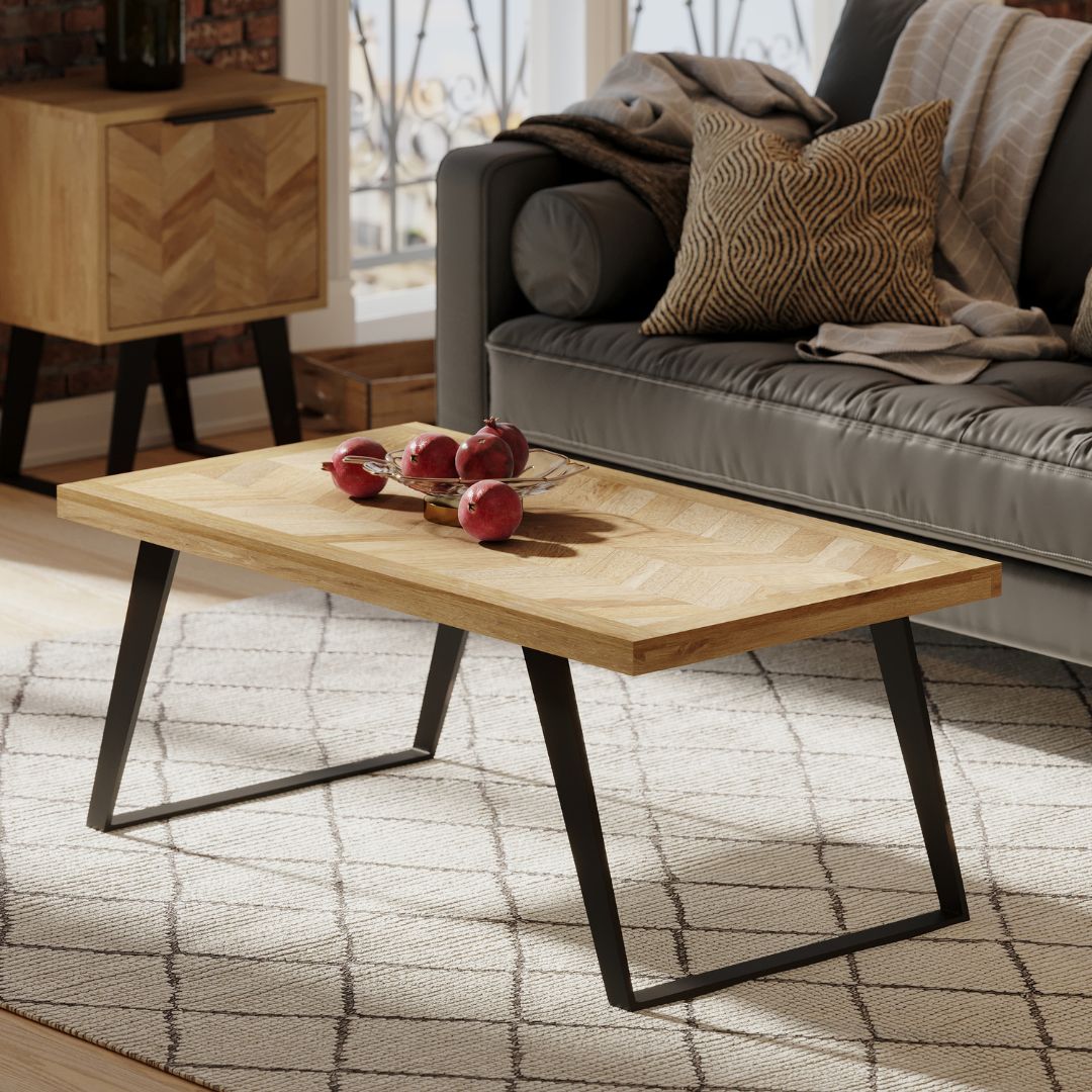 Ragleth Coffee table - Herringbone design - masterplank uk shop