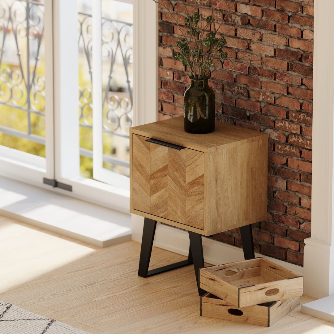 Ragleth small side unit - Herringbone design - masterplank uk shop