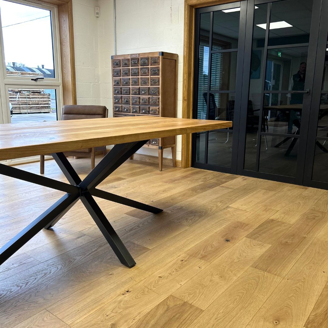 Rustic Dining Table Set Spider Leg Frame Masterplank UK rustic-dining-table-set-spider-leg-frame-masterplank-uk
