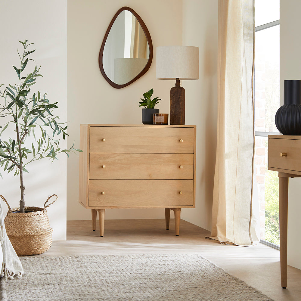 Scandinavian Light Oak Oslo Chest of 3 Drawers