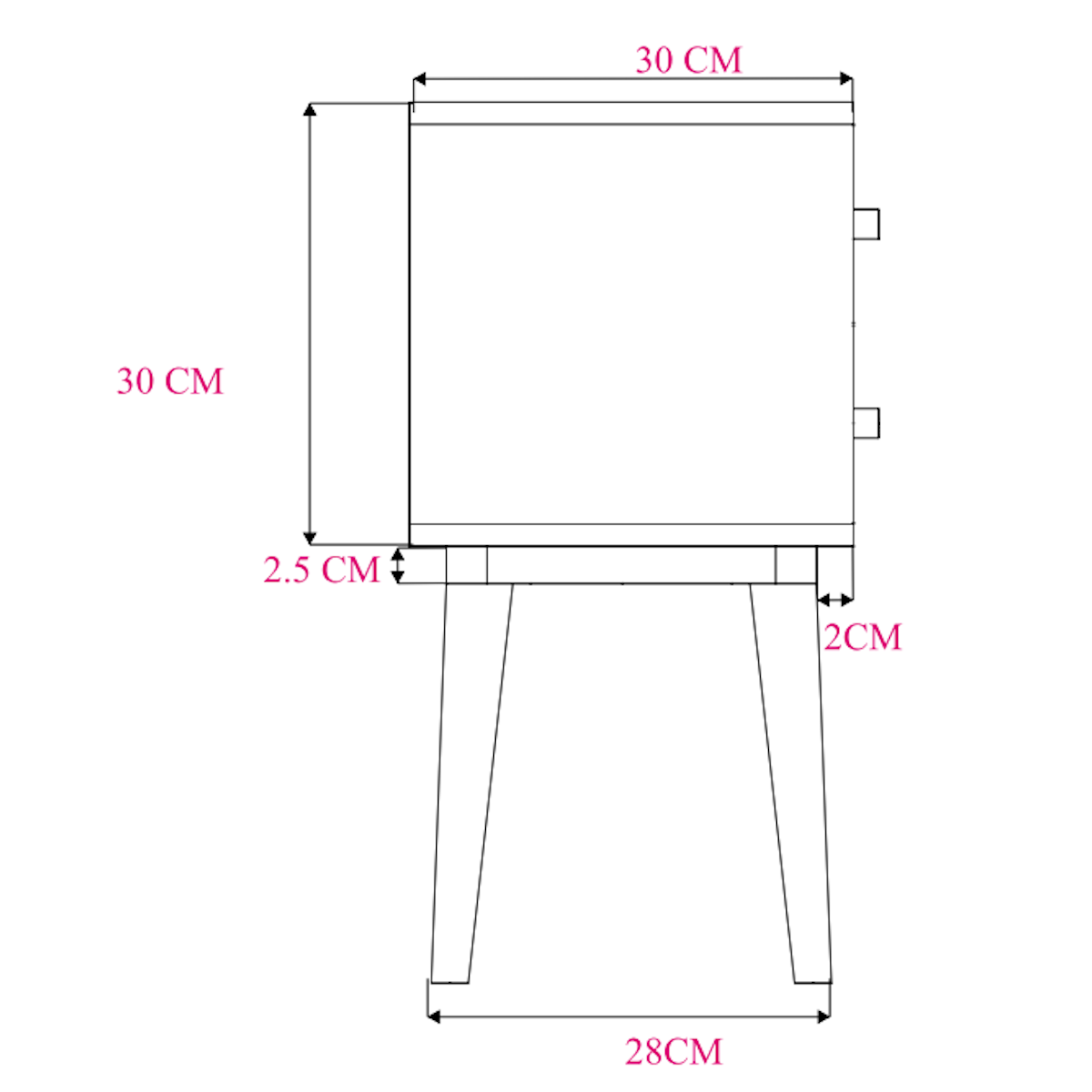 Scandinavian Light Oak Logan Narrow Bedside Table