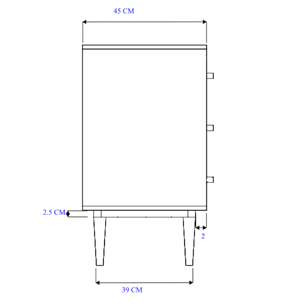 Scandinavian Light Oak Oslo Chest of 3 Drawers