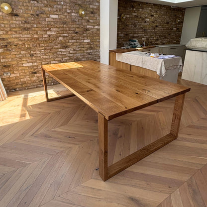 Burnan Solid Oak Dining Table Set - Oak Box legs