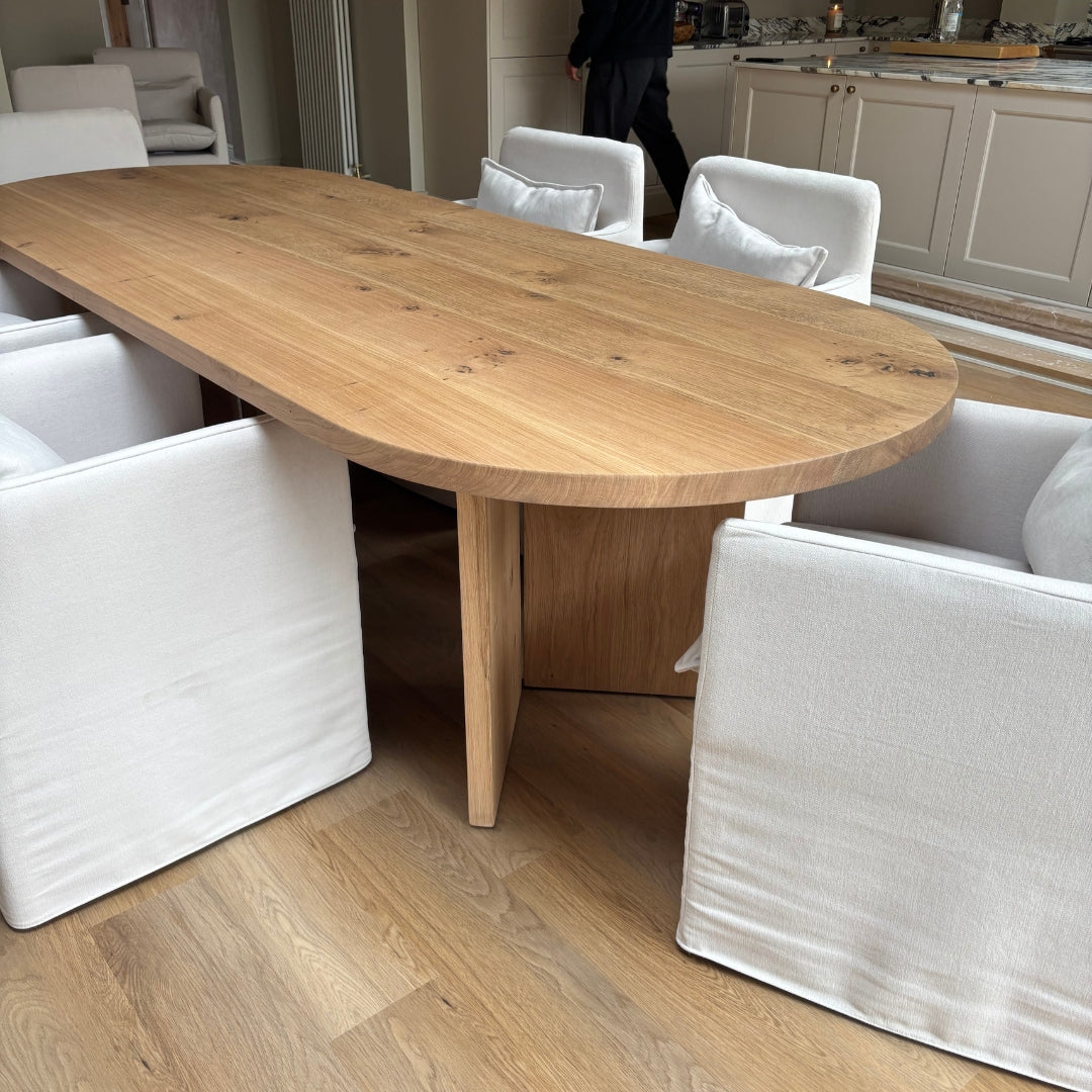 Solid Oak Ovum Dining Table