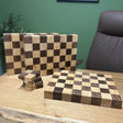 Solid Walnut and Ash Chessboard chopping board  Masterplank UK