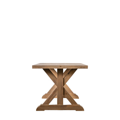 Tharna Solid Mango Crossed Shape Dining Table - Wooden legs