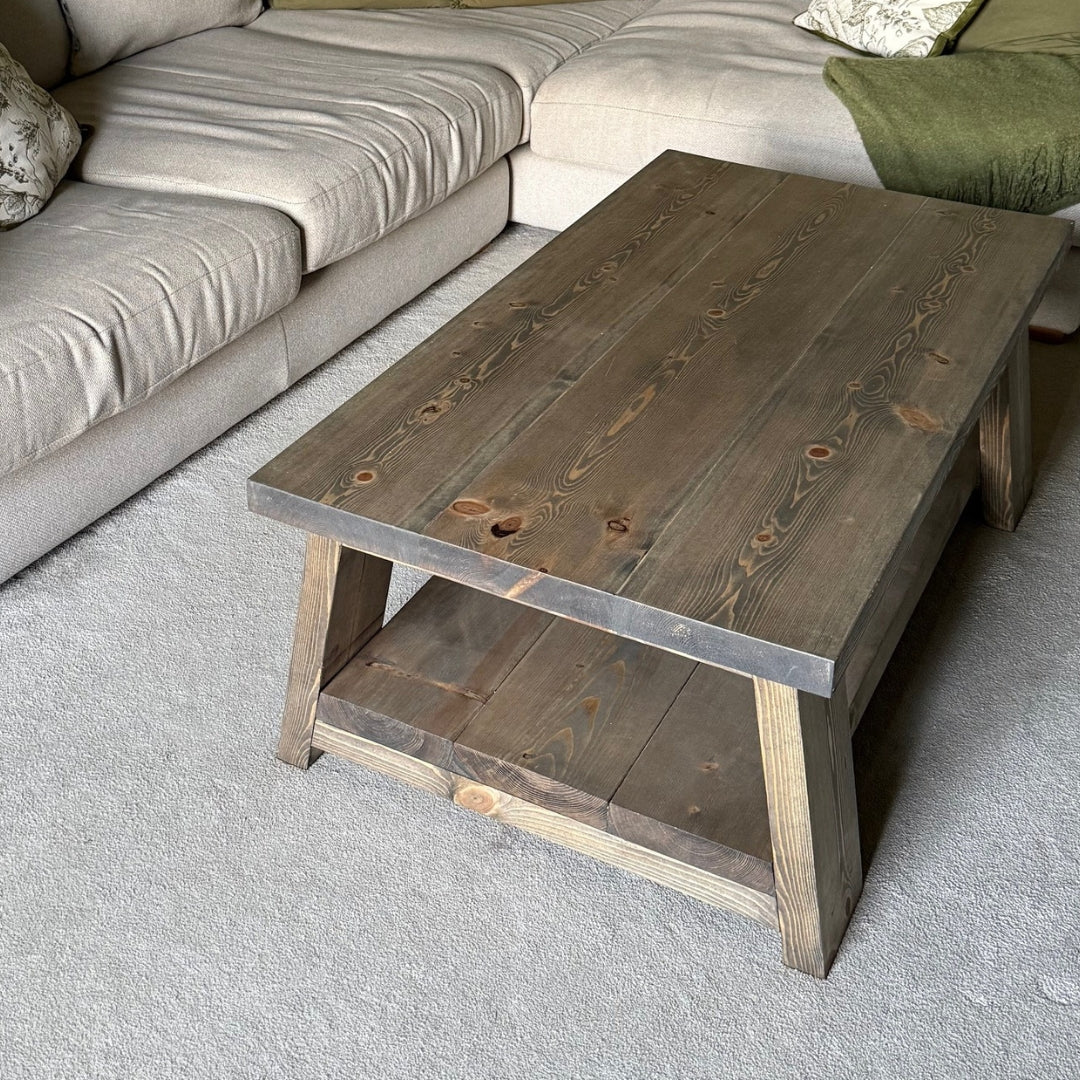 Rustic Trestle Coffee Table
