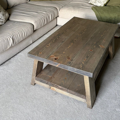 Rustic Trestle Coffee Table
