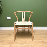 Wishbone Hans wegner style Dining chair - Wooden frame Chairs Masterplank UK Natural wood Single chair