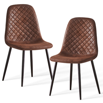 Caradoc dining chairs - Faux leather / Velvet