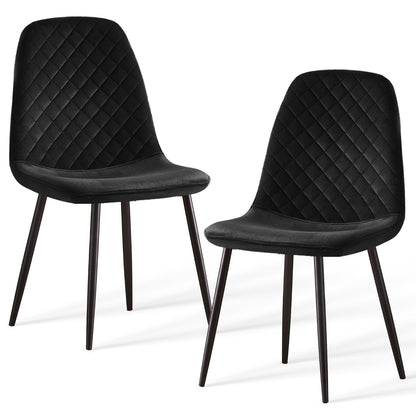 Caradoc dining chairs - Faux leather / Velvet
