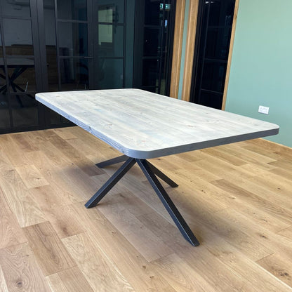 Rustic Dining Table Set - Spider leg Frame masterplank uk shop