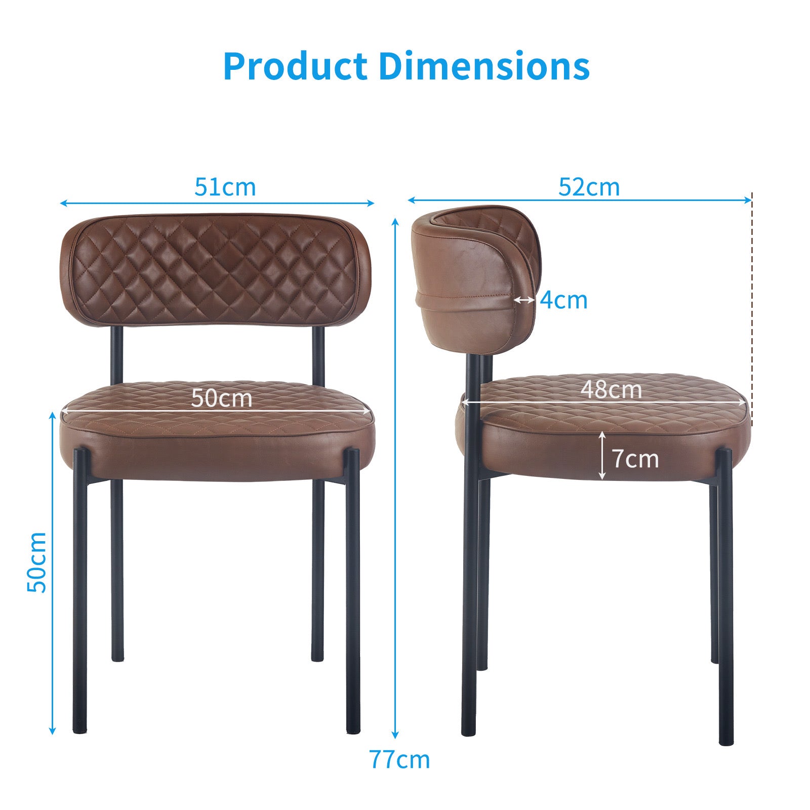 Maintor dining chairs - PU leather Set of 4
