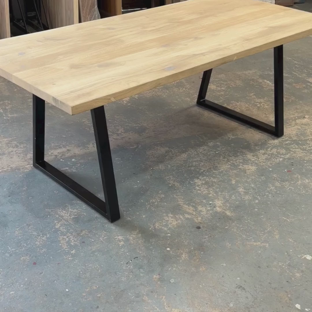 Ex Demo - Solid Oak 200cm x 100cm table - Choose stain and legs