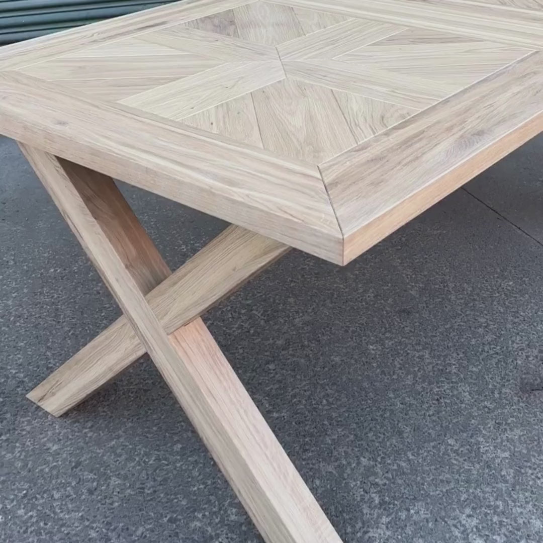 Ex Demo - Oakley Central Extending Solid Oak Dining table