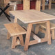Ex Demo - Boscobel Solid Oak Dining table 120cm x 84cm - 2 Benches