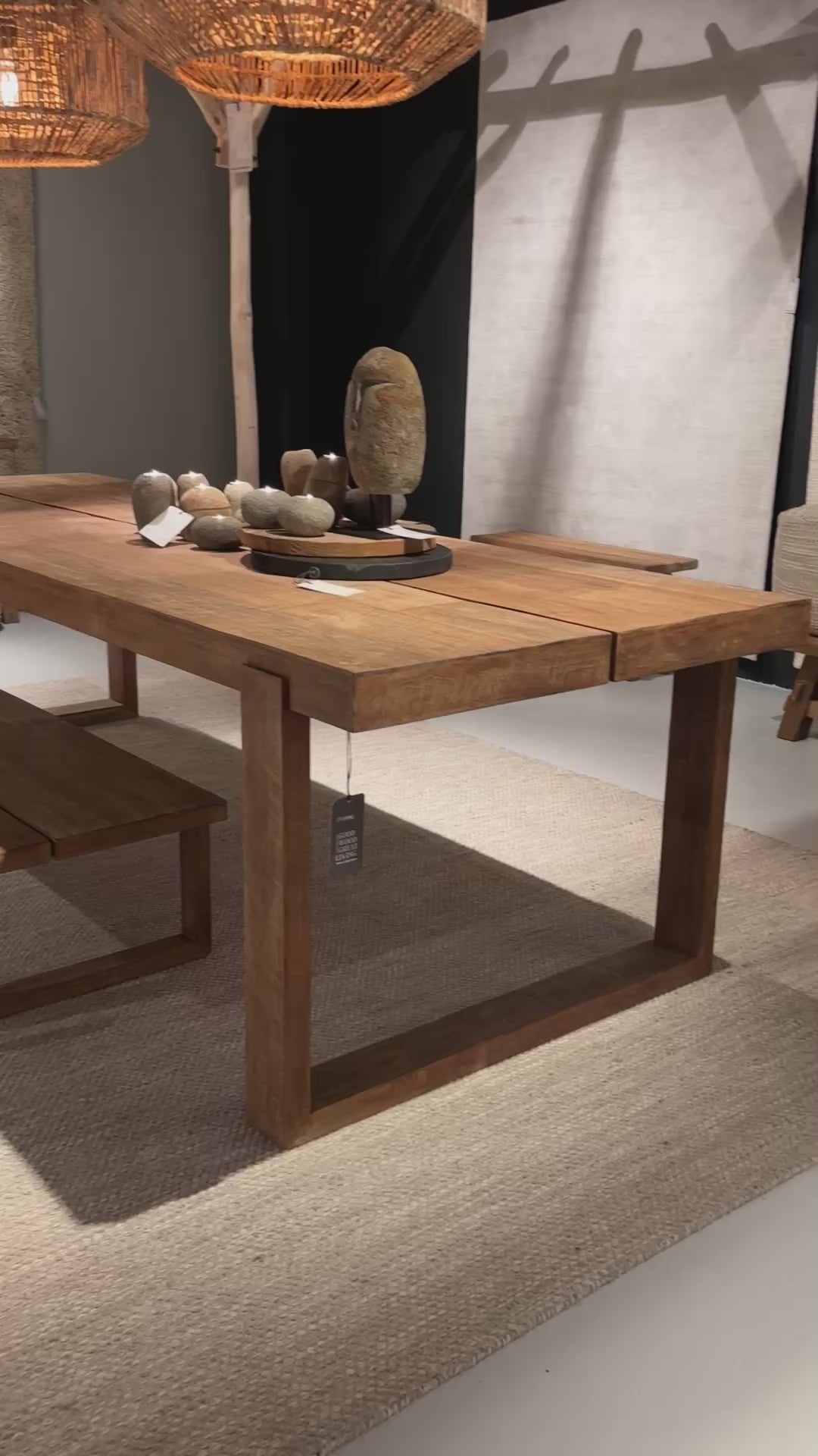 Burnan Solid Oak Dining Table Set - Oak Box legs