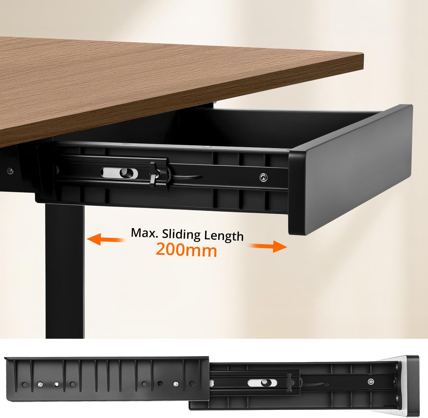 Rustic office desk - Box frame legs