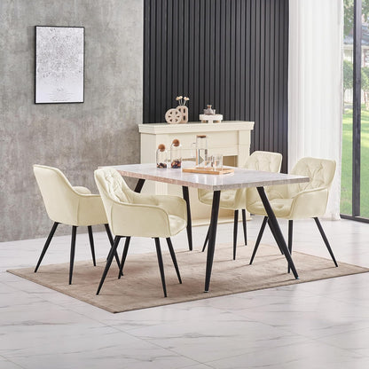 Dalby Thick cushioned velvet Dining Chairs - Set of Two