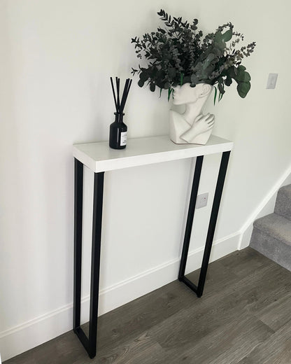 Joshua Rustic Wooden Radiator Shelf &amp; Entry Console Table handcrafted in the UK - Box legs Shelves masterplank-shop   