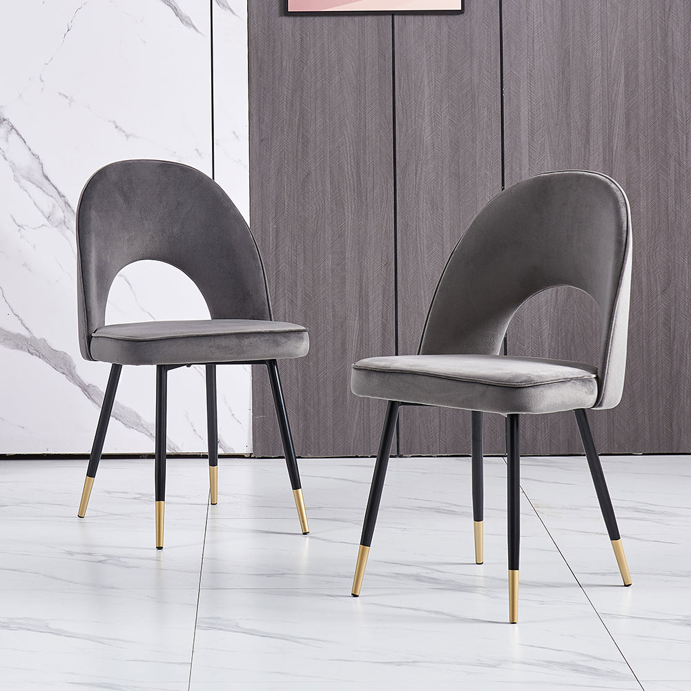 Oval Dining Chairs - velvet - Set of 2 Chairs Masterplank UK   