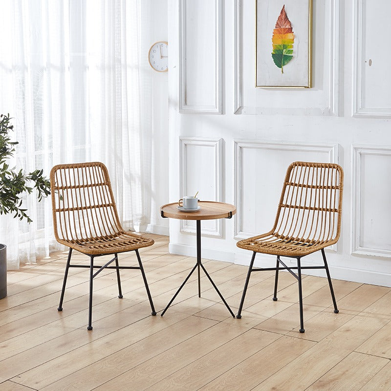 Rattan Wicker Dining Chairs - Woven rope Chairs Masterplank UK Set of two chairs  