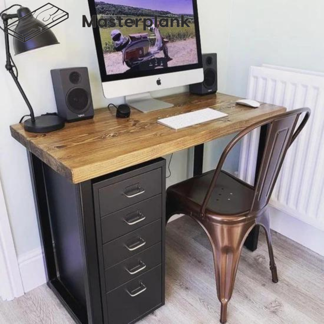 Rustic office desk - Box frame legs Desks masterplank-shop   