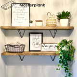 Pair of Rustic Wooden Hairpin Brackets Shelves handcrafted in the UK Shelves masterplank-shop   