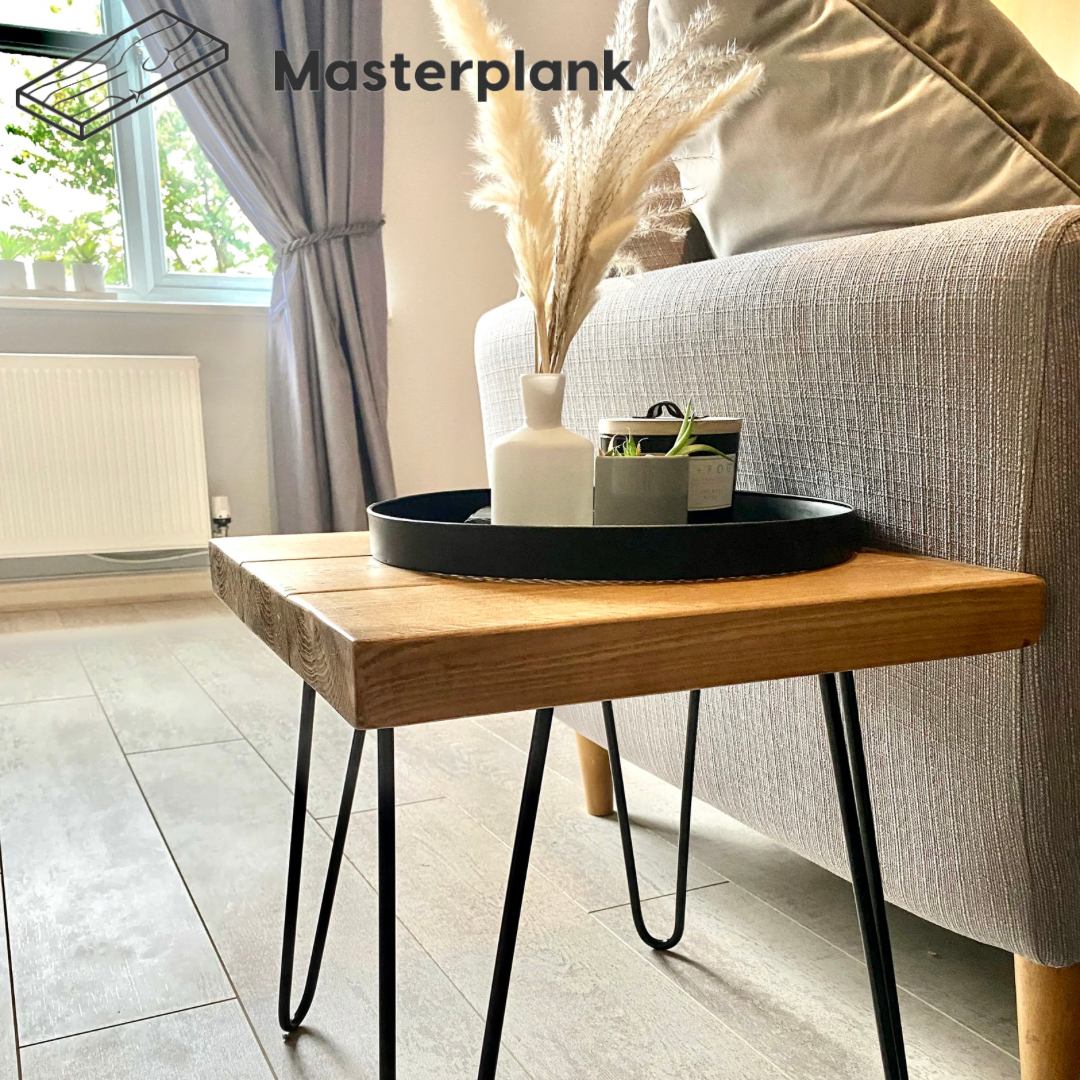 Wooden coffee table online hairpin legs