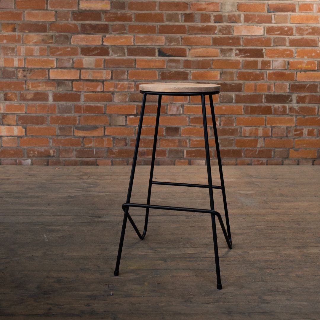 Draper Oak Top Breakfast bar stools Chairs Masterplank UK   