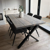 Rustic Dining Table Set - Cross Frame Tables masterplank-shop   