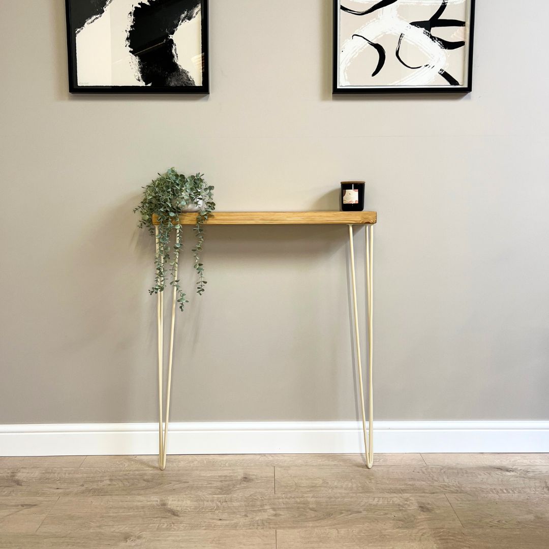 Rustic RADIATOR shelf / console table with hairpin legs Shelving masterplank-shop   