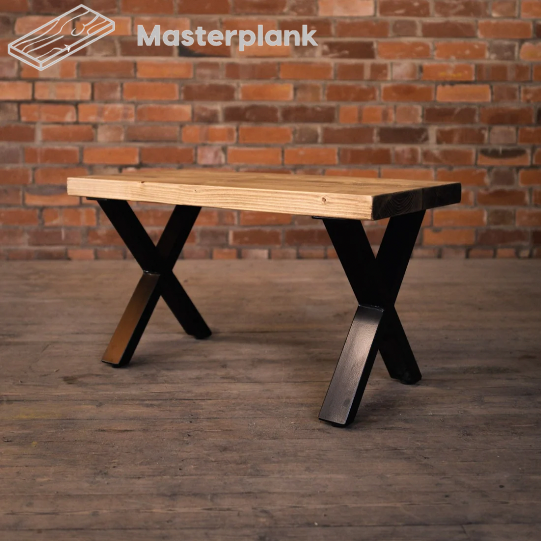 Rustic Dining Bench - Cross leg Bench masterplank-shop   