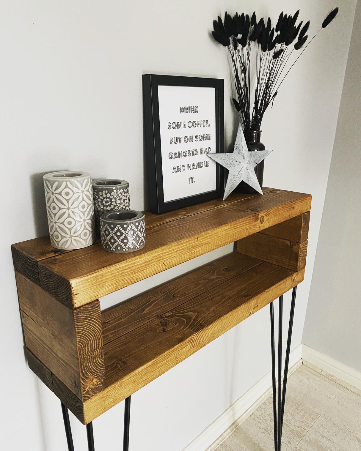 Francis Rustic Wooden Entry Console/Side Table handcrafted in the UK Tables masterplank-shop   