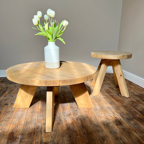 Wooden Round Coffee Tables  Masterplank UK   