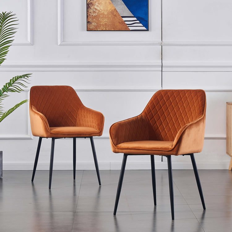 Bronx Dining Chair - High arm rest - set of 2 Chairs Masterplank UK Orange  