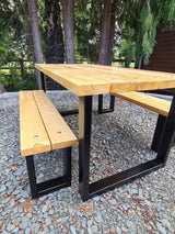 Outside/inside dining table with benches Tables masterplank-shop   