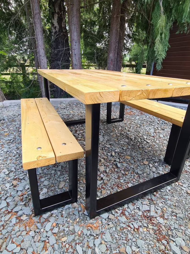 Outside/inside dining table with benches Tables masterplank-shop   