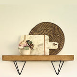 Pair of Rustic Wooden Hairpin Brackets Shelves handcrafted in the UK Shelves masterplank-shop   