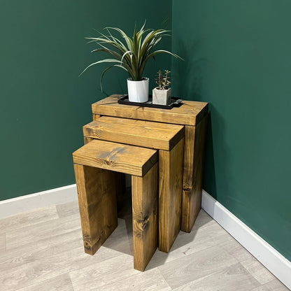 Rustic Nest Of Tables Tables Masterplank UK   