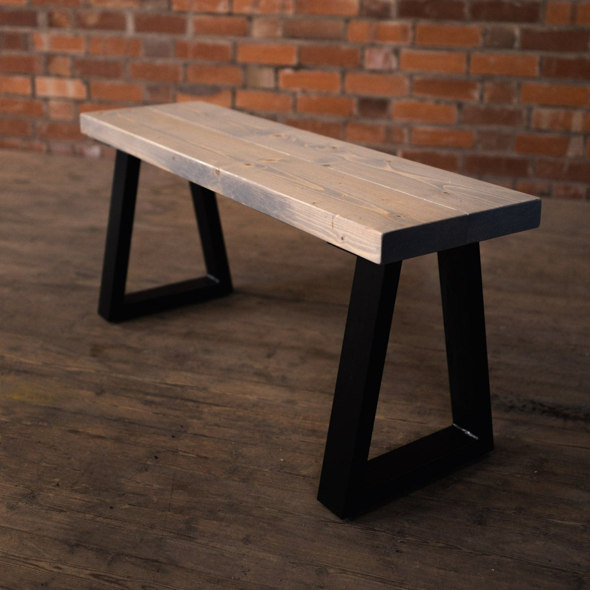 Rustic Dining Bench - Thick Trapeze Bench masterplank-shop   